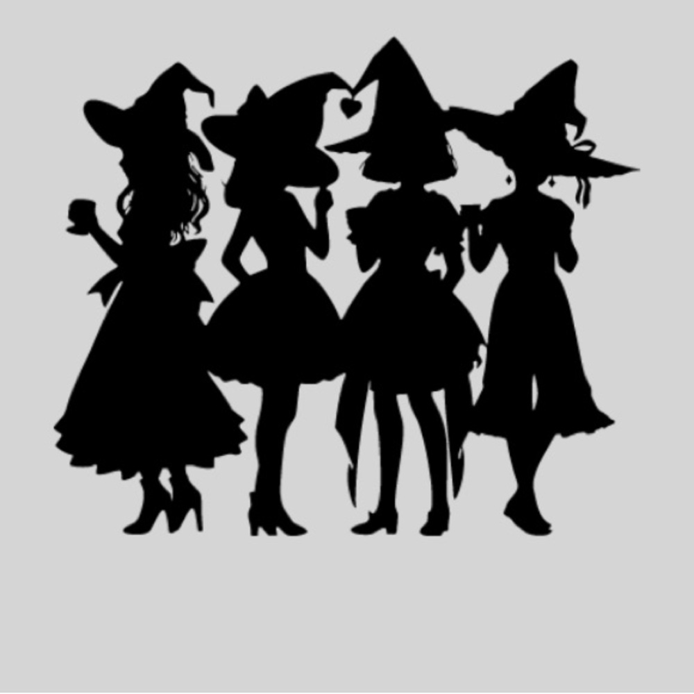 4 witches decal sticker 12” x 10” 💸 save money add on item $1